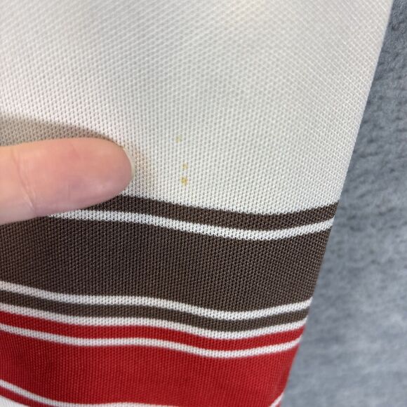 True Vintage 60s 70s Rust Orange Brown Cardigan Jacket Striped W’s S Disco Retro - Picture 9 of 11